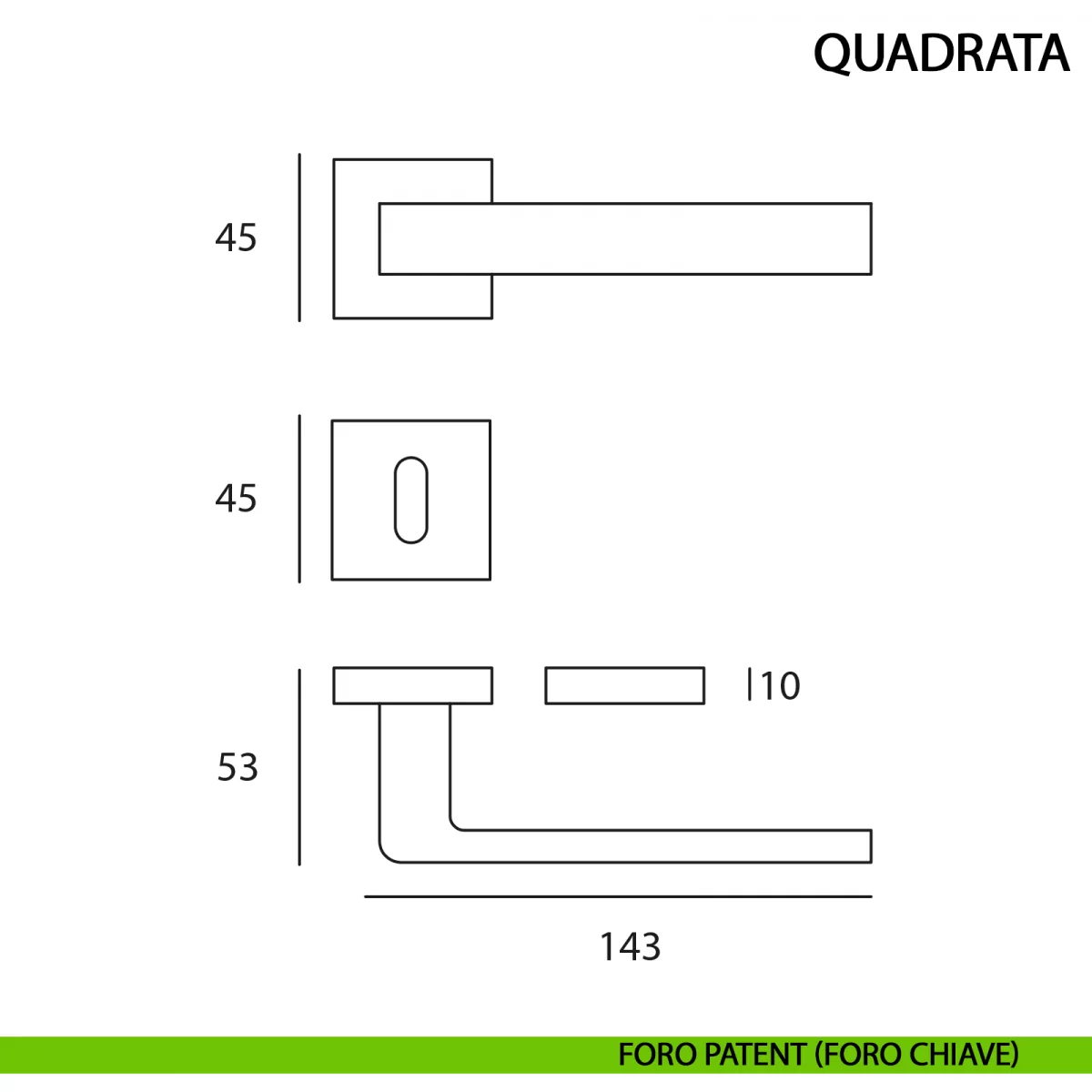 Maniglia per porta Quadrata cromo satinato moderna - immagine 4