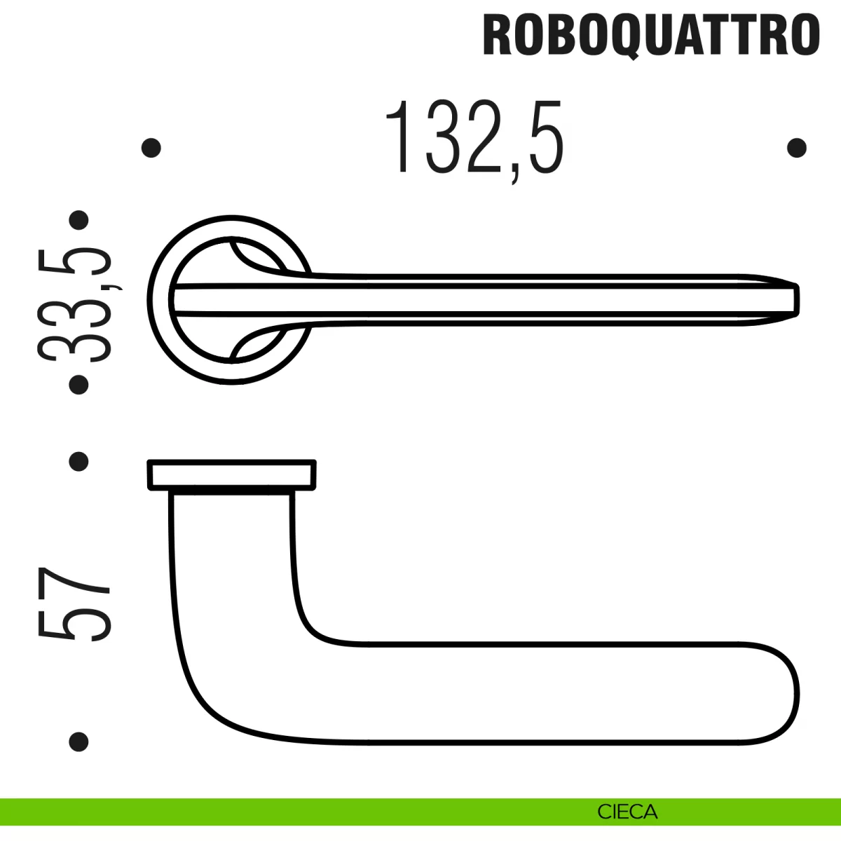 Maniglia per porta Roboquattro Colombo Design con rosetta minimale Zero Evolution - immagine 2
