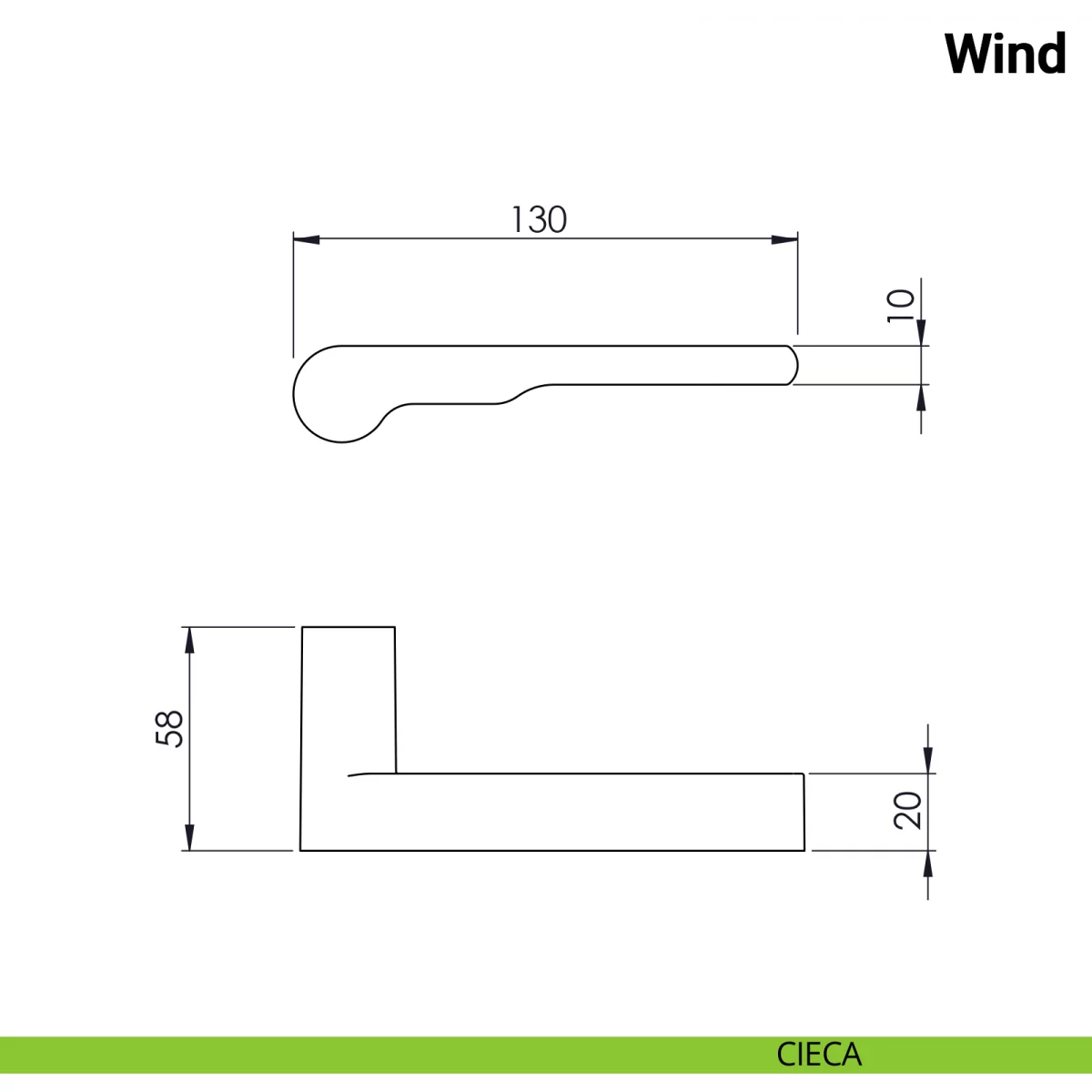Maniglia per porta Wind Nuda Verum Italy senza rosetta - immagine 2